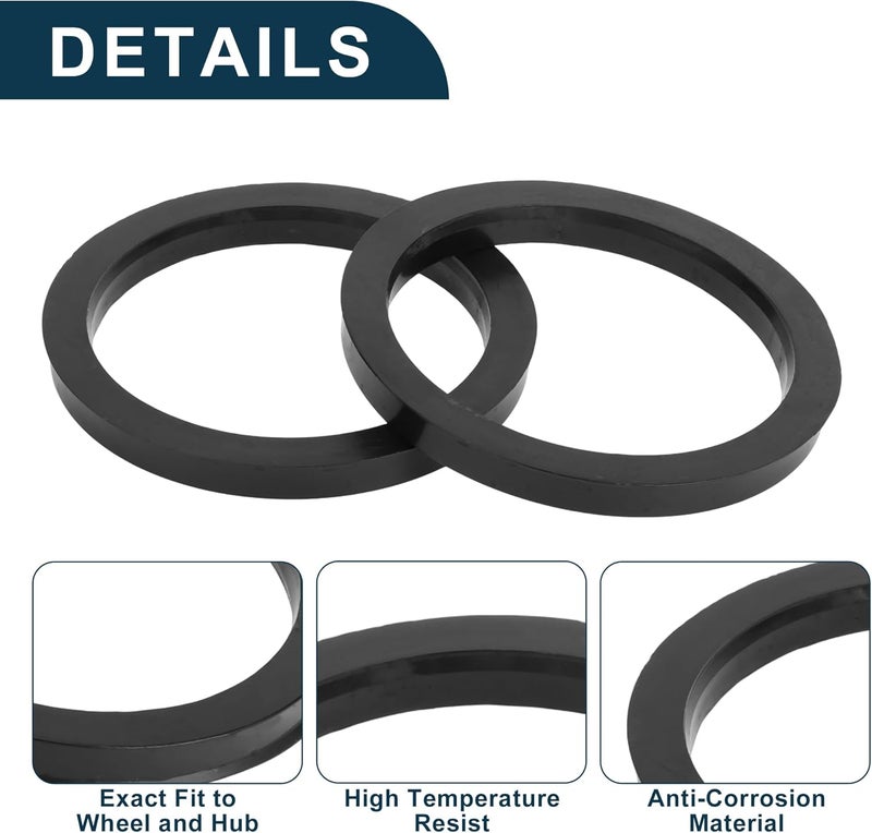 TUCKBOLD Car Wheel Hub Centric Rings Durable Wheels Center Shaft Shock Absorbing Hubrings Black 2 Pcs OD 106.1mm to ID 87.1 mm Polycarbonate - Image 5